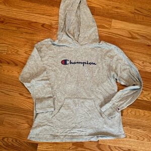 Women’s Champion Gray Long Sleeve Tee Hoodie size Medium